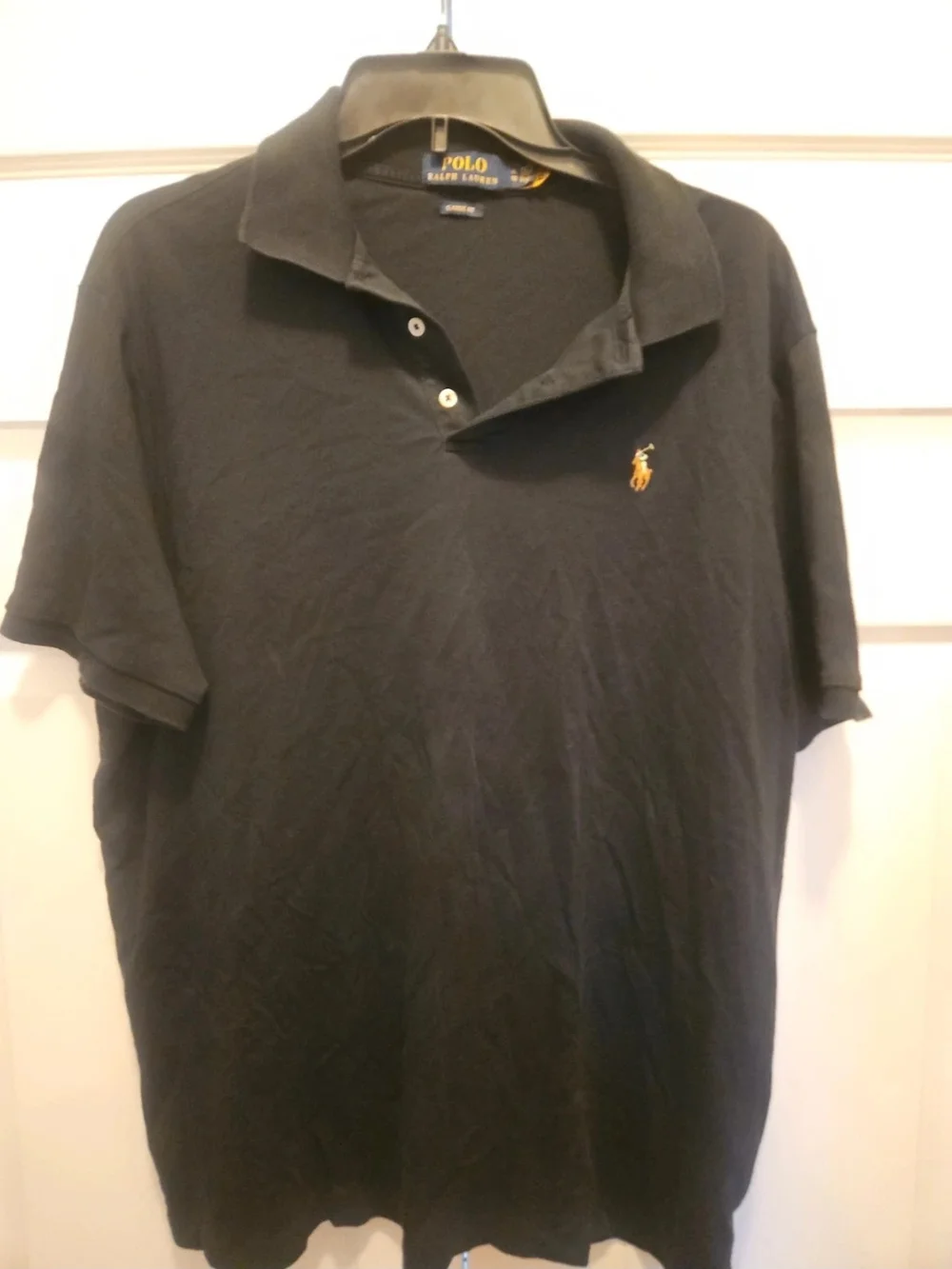 Ralph Lauren Black Polo Shirt with Embroidered Pony